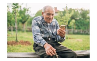 Elderly Man on Mobile Phone