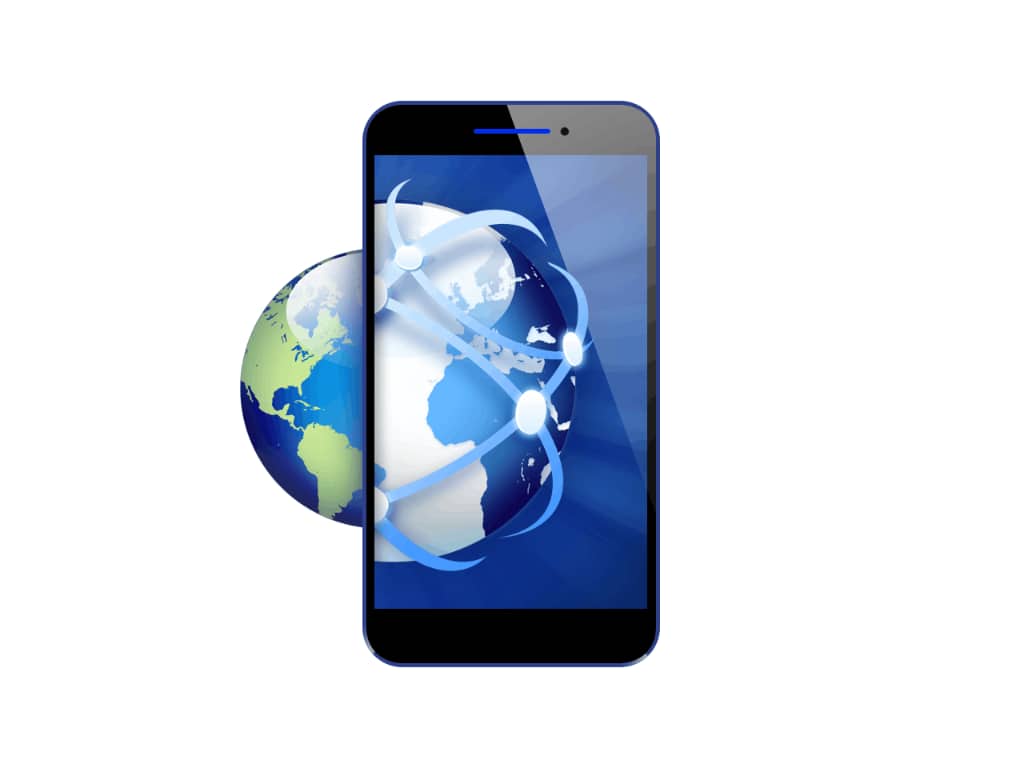 Cell Phone with Globe Telephone